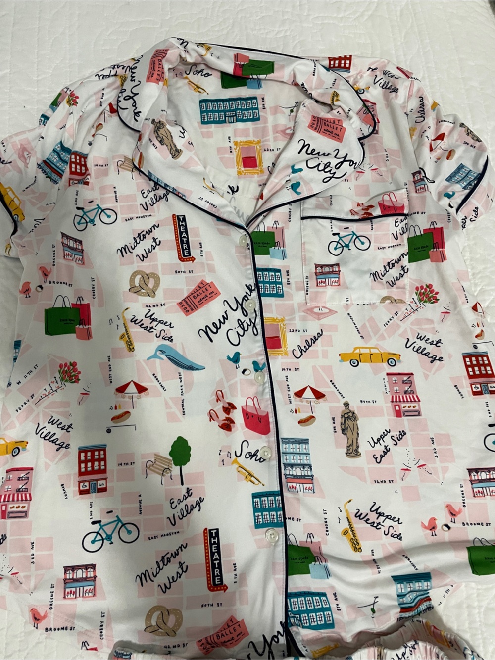 kate spade Pink New York City Print Short Pajama Set - Picture 3 of 12